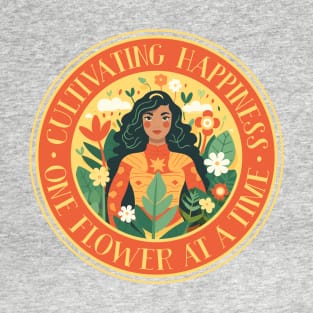 Cultivating Happiness, Inspiring Gardening and Garden Lover T-Shirt